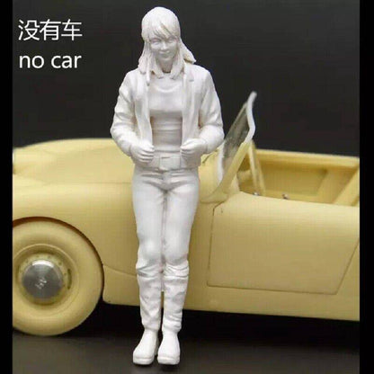 1/32 Resin Model Kit Asian Beautiful Girl Speed Racing no Car Unpainted - Model-Fan-Store