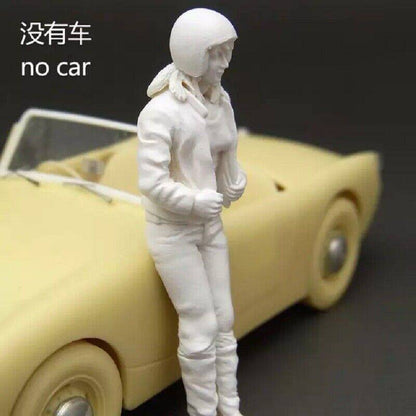 1/32 Resin Model Kit Asian Beautiful Girl Speed Racing no Car Unpainted - Model-Fan-Store