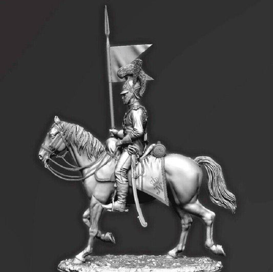 1/32 Resin Model Kit Napoleonic Wars Rider Standard Bearer Unpainted - Model-Fan-Store