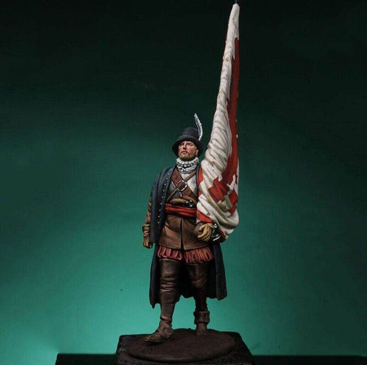 1/32 Resin Model Kit Spanish Conqueror Standard Bearer Unpainted Unassembled - Model-Fan-Store