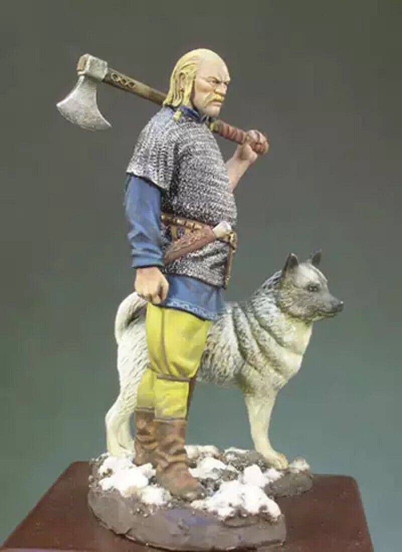 1/32 Resin Model Kit Warrior Viking with a Dog Unpainted - Model-Fan-Store