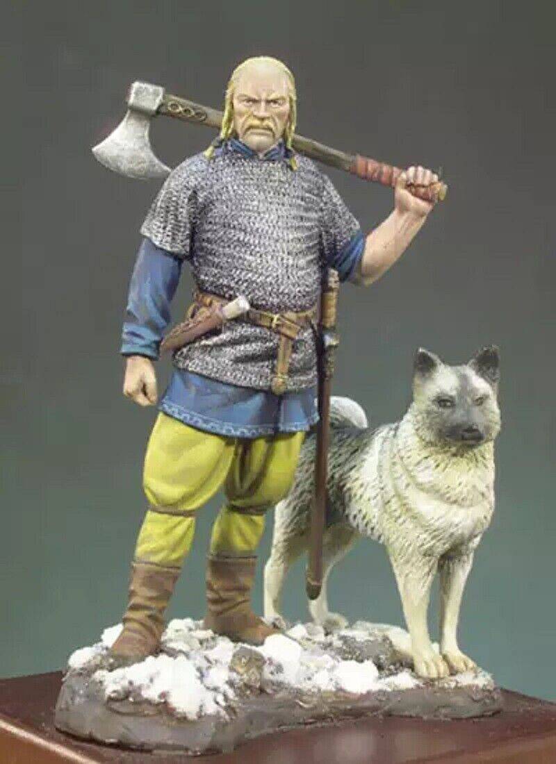 1/32 Resin Model Kit Warrior Viking with a Dog Unpainted - Model-Fan-Store