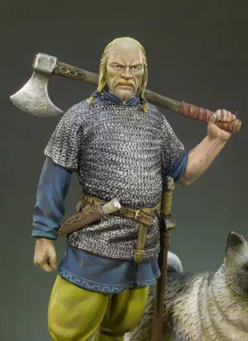 1/32 Resin Model Kit Warrior Viking with a Dog Unpainted - Model-Fan-Store