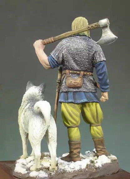 1/32 Resin Model Kit Warrior Viking with a Dog Unpainted - Model-Fan-Store