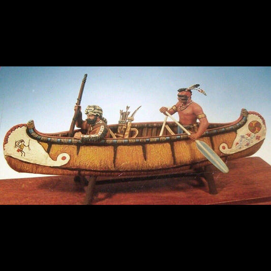 1/32 Resin Model Kit Wild West River Raiders with Boat Unpainted