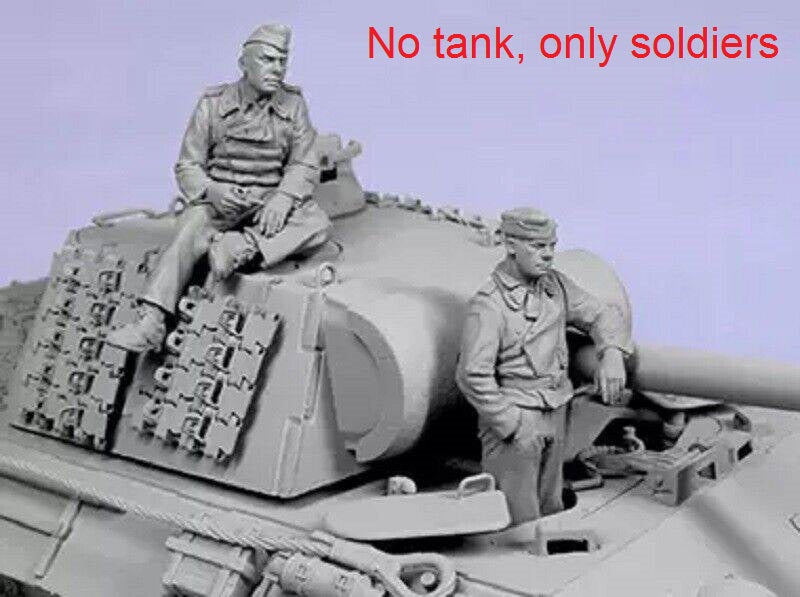 1/35 2pcs Resin Model Kit German Soldiers Tank Crew Resting WW2 Unpainted