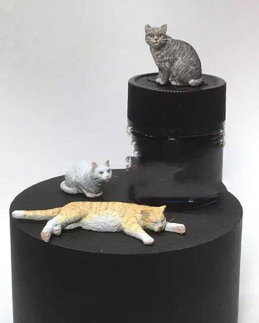 1/35 3pcs Resin Animals Model Kit Pets Cats no base Unpainted - Model-Fan-Store