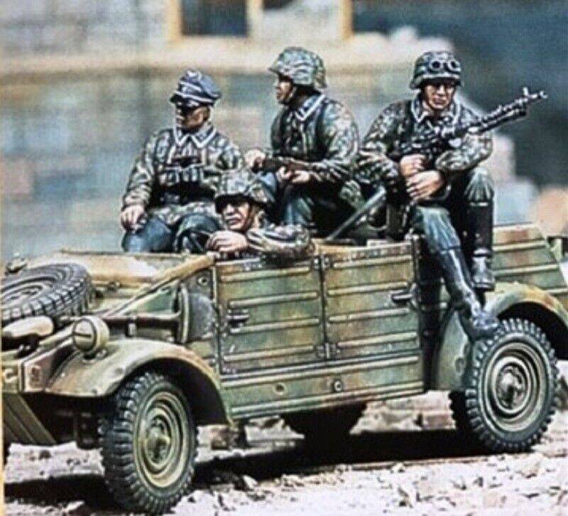 1/35 4pcs Resin Model Kit German Soldiers Infantry WW2 (no car) Unpainted - Model-Fan-Store