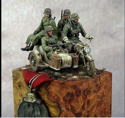 1/35 4pcs Resin Model Kit German Soldiers (no moto & base) WW2 Unpainted - Model-Fan-Store