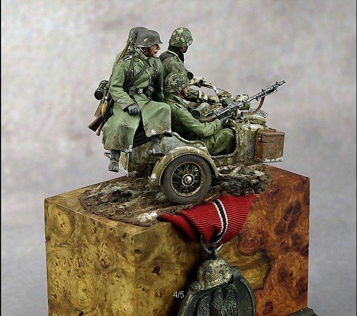 1/35 4pcs Resin Model Kit German Soldiers (no moto & base) WW2 Unpainted - Model-Fan-Store