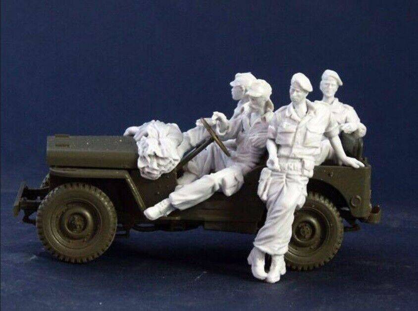 1/35 4pcs Resin Model Kit Modern Soldiers Mercenaries (no car) Unpainted - Model-Fan-Store