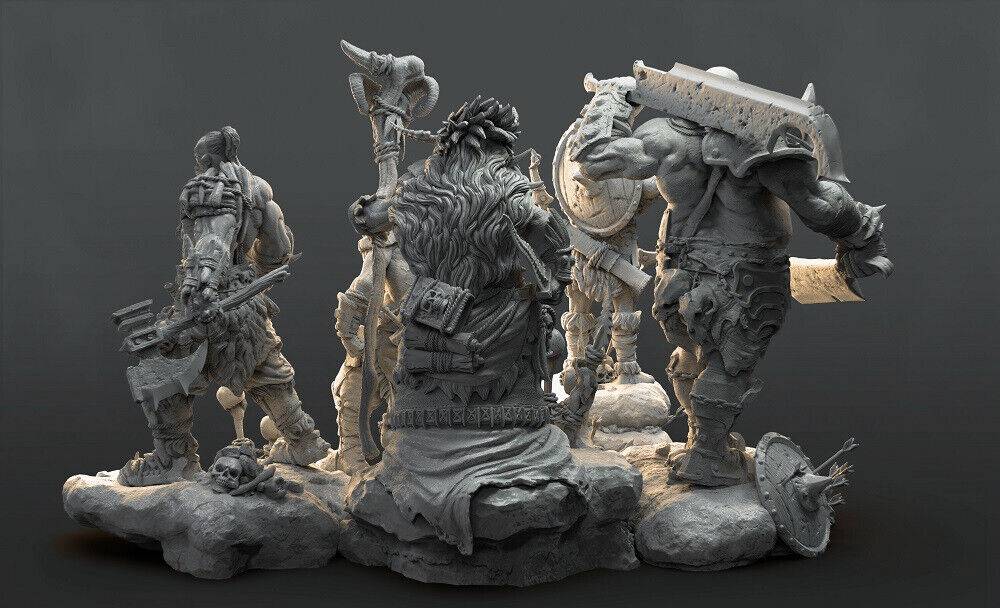 1/35 50mm-80mm 3D Print Model Kit Orc Warriors Warcraft Unpainted - Model-Fan-Store