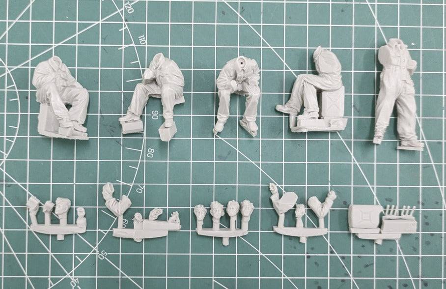 1/35 5pcs Resin Model Kit German Soldiers Panzer Infantry WW2 Unpainted - Model-Fan-Store