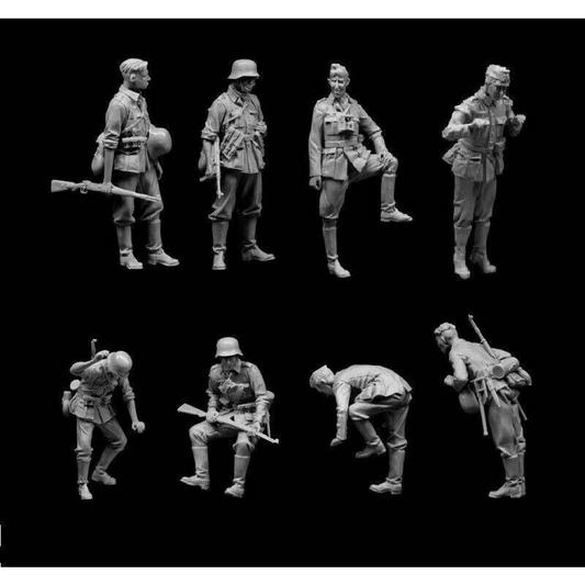 1/35 8pcs Resin Model Kit German Soldiers Infantry Wehrmach WW2 Unpainted - Model-Fan-Store