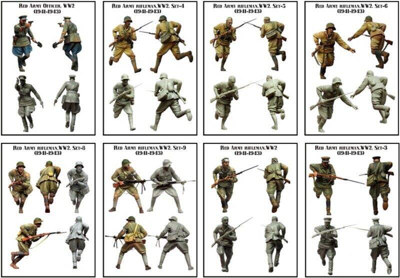 1/35 8pcs Resin Model Kit Soviet Soldiers Infantry WW2 Unpainted - Model-Fan-Store