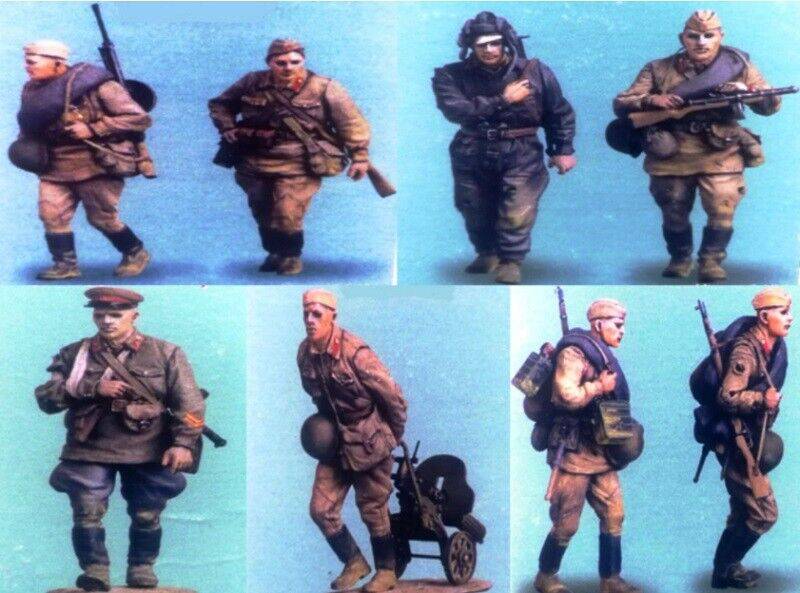 1/35 8pcs Resin Model Kit Soviet Soldiers Infantry WW2 Unpainted - Model-Fan-Store