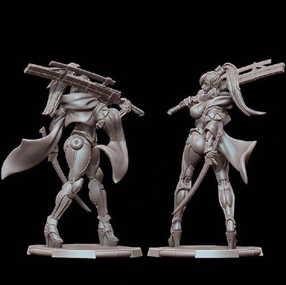 1/35 Resin Cyberpunk Model Kit Beautiful Girl Woman Unpainted XXX - Model-Fan-Store