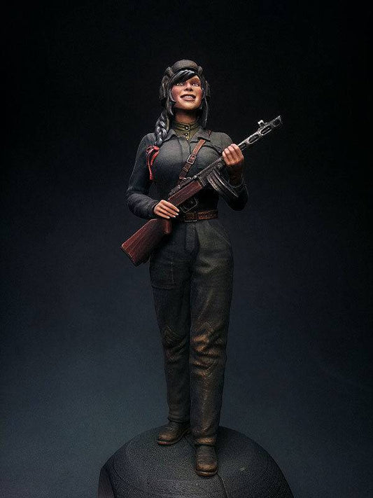 1/35 Resin Model Kit Armor Fantasy WW2 Soviet Tank Girl Woman Soldier - Model-Fan-Store