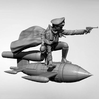 1/35 Resin Model Kit Beautiful Girl German Soldier Air Force WW2 Pin Up Unpainted - Model-Fan-Store