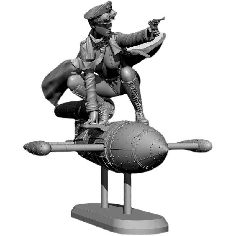 1/35 Resin Model Kit Beautiful Girl German Soldier Air Force WW2 Pin Up Unpainted - Model-Fan-Store