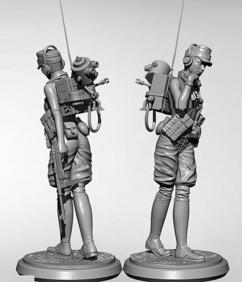 1/35 Resin Model Kit Beautiful Girl German Soldier Signal Operator WW2 Pin Up Unpainted - Model-Fan-Store