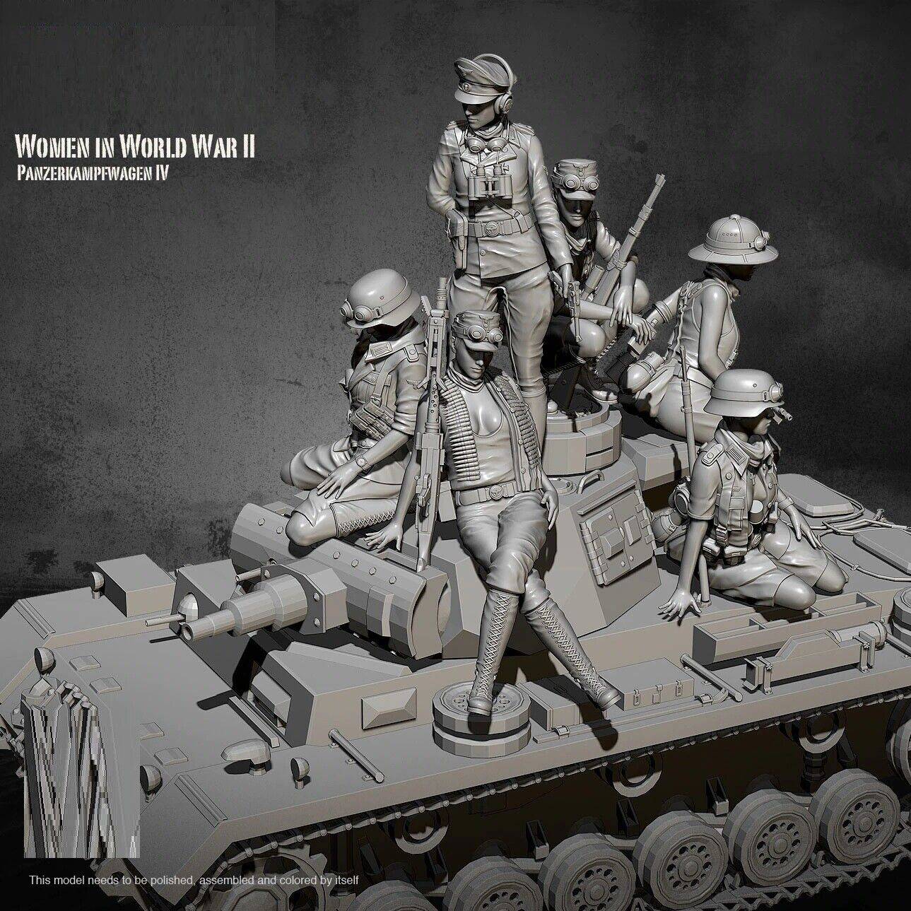 1/35 Resin Model Kit Beautiful Girl German Soldiers Infantry (no tank) WW2 - Model-Fan-Store