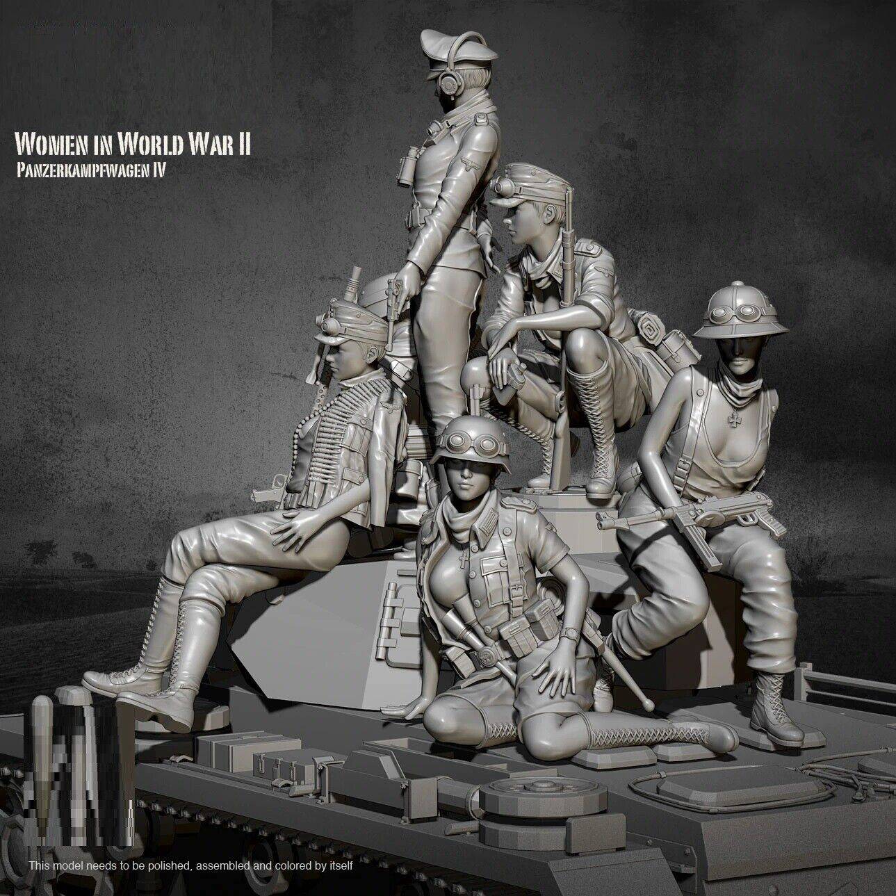 1/35 Resin Model Kit Beautiful Girl German Soldiers Infantry (no tank) WW2 - Model-Fan-Store