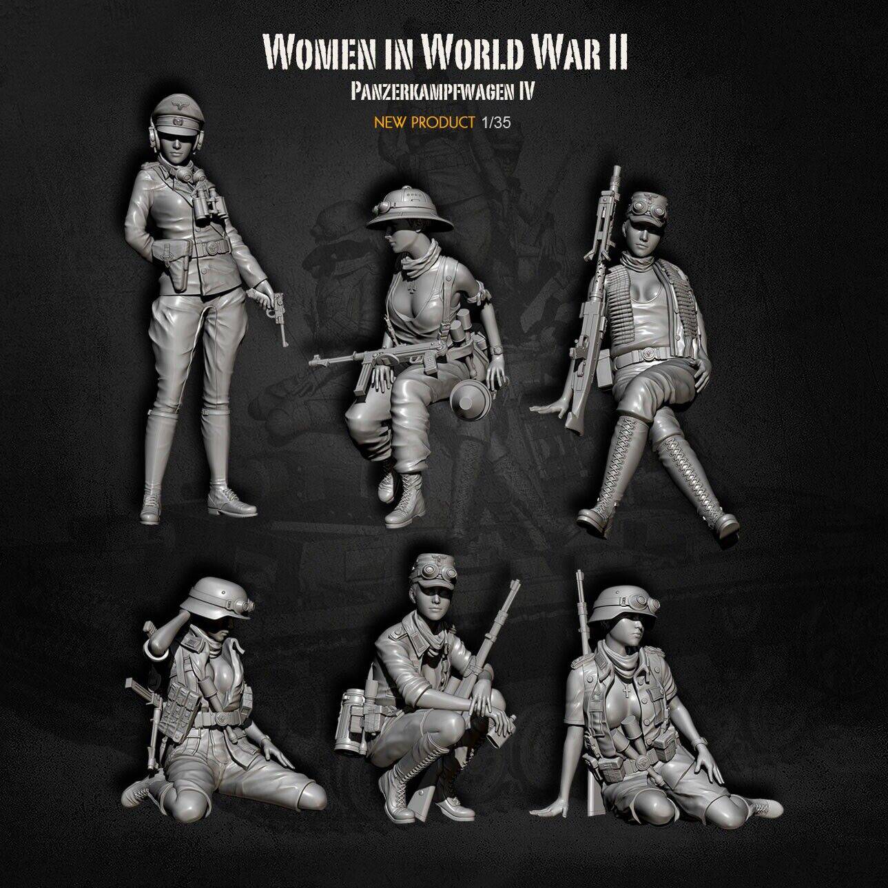 1/35 Resin Model Kit Beautiful Girl German Soldiers Infantry (no tank) WW2 - Model-Fan-Store