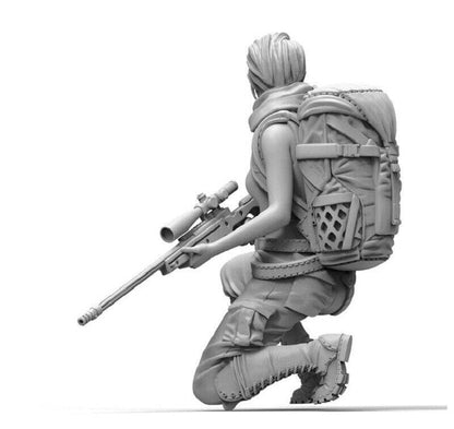 1/35 Resin Model Kit Beautiful Girl Sniper Shooter Soldier Unpainted B1 - Model-Fan-Store