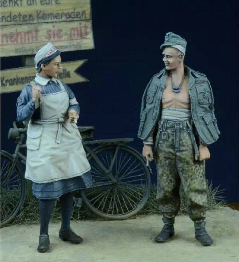 1/35 Resin Model Kit German Soldier and Nurse WW2 Unpainted - Model-Fan-Store