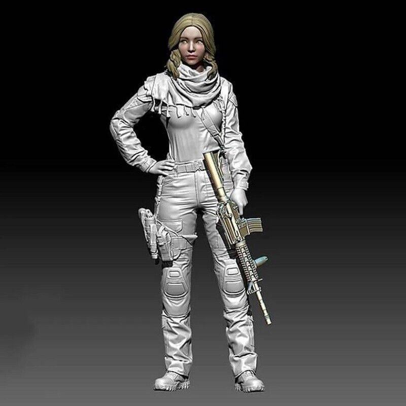 Unpainted Model Kit 1/35 Resin Model Kit Modern Beautiful Girl Shooter Unpainted – Model ...