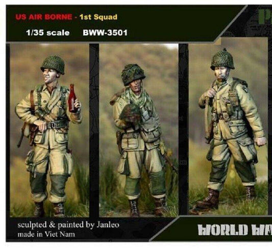 1/35 Resin Model Kit US Airborne Big Set (3 figures) WW2 Unpainted - Model-Fan-Store