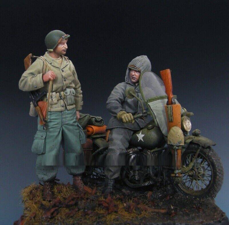 1/35 Resin Model Kit US Marines + US Moto Rider (no moto) WW2 Unpainted - Model-Fan-Store