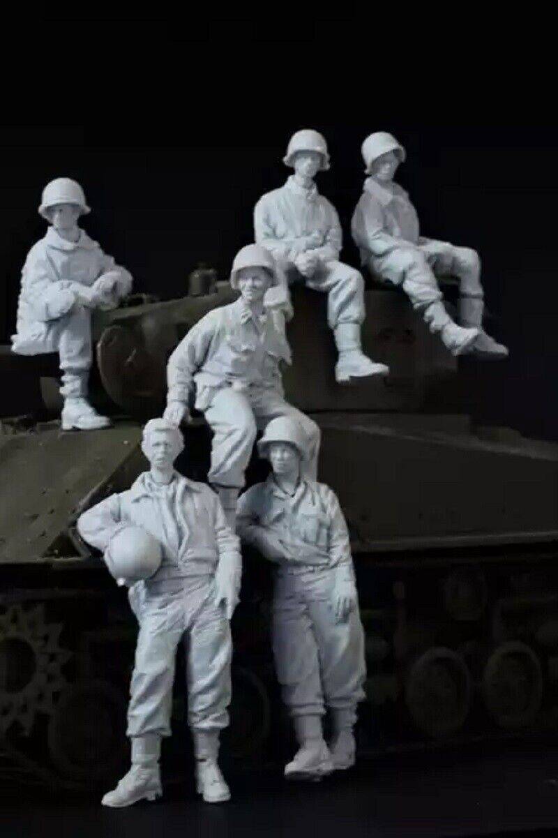 1/35 Resin Model Kit US Sodliers Sherman Tank Crew no tank WW2 Unpainted - Model-Fan-Store