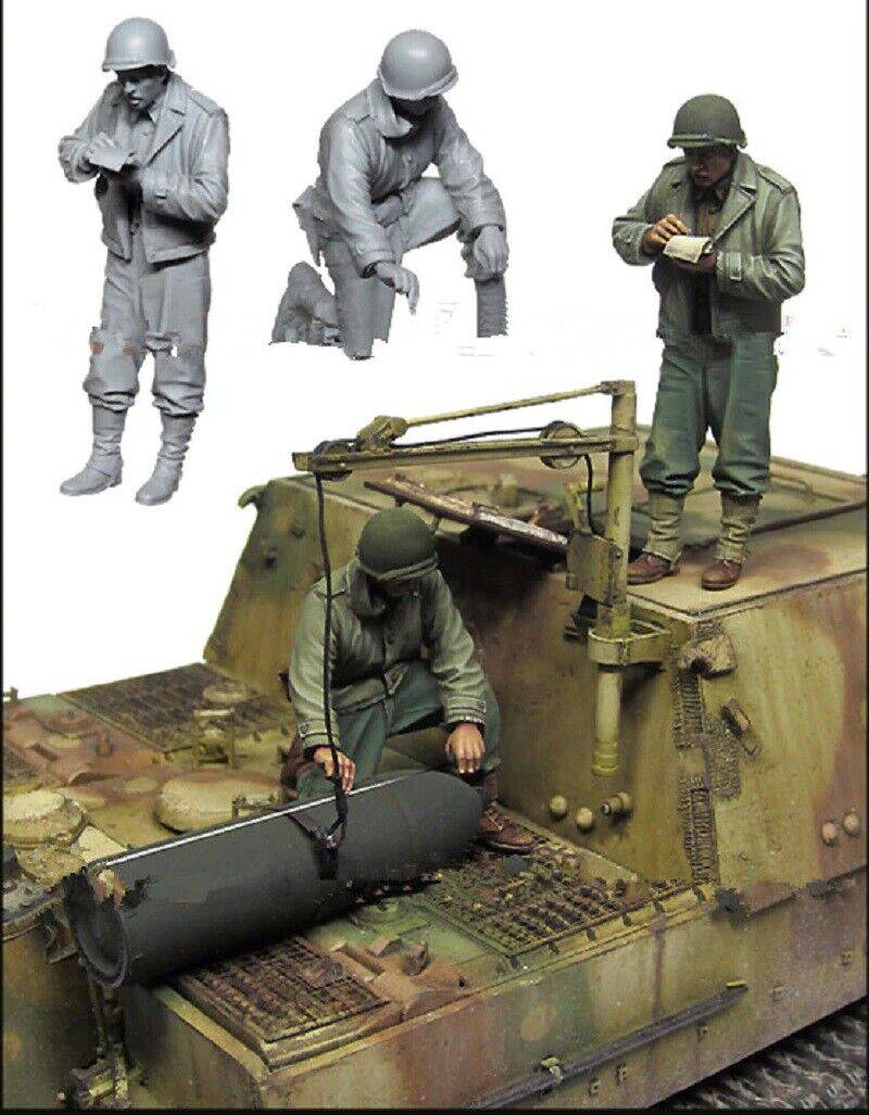 1/35 Resin Model Kit US Soldier Tank Crew (no tank) WW2 Unpainted - Model-Fan-Store