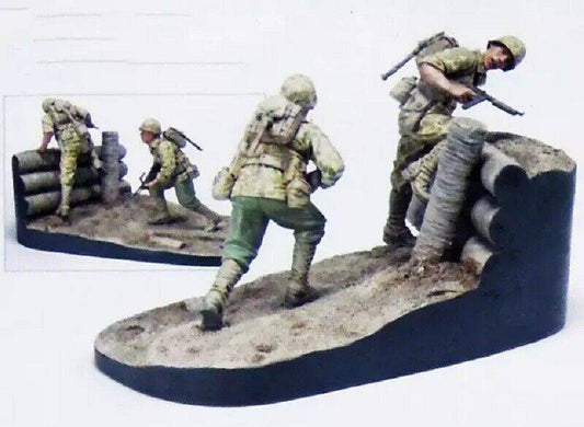 1/35 Resin Model Kit US Soldiers Marine WW2 (with base) Unpainted Unassa - Model-Fan-Store