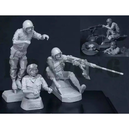 1/35 Resin Model Kit Vietnam War Tank Soldiers 3 Figures Historical WW2 - Model-Fan-Store