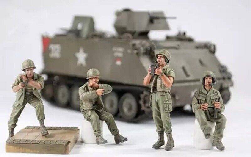 1/35 Resin Model Kit Vietnam War US Army Soldiers (no tank) Unpainted - Model-Fan-Store