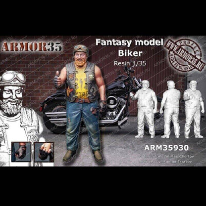 1/35 Resin Model Kit Warrior Biker Motorcyclist (no moto) Unpainted - Model-Fan-Store