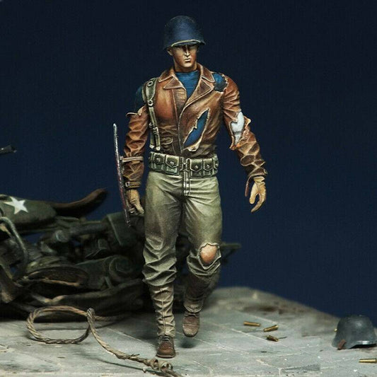 1/35 Resin Superhero Model Kit Captain America US Soldier WW2 Unpainted - Model-Fan-Store