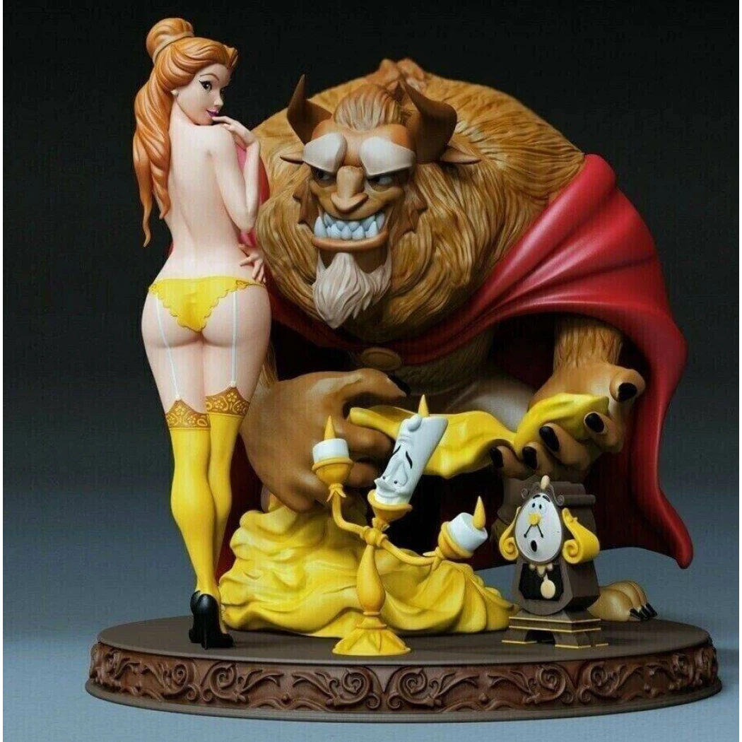 1/8 240mm 3D Print Model Kit Nudes Beautiful Girl Beauty and the Beast Unpainted - Model-Fan-Store