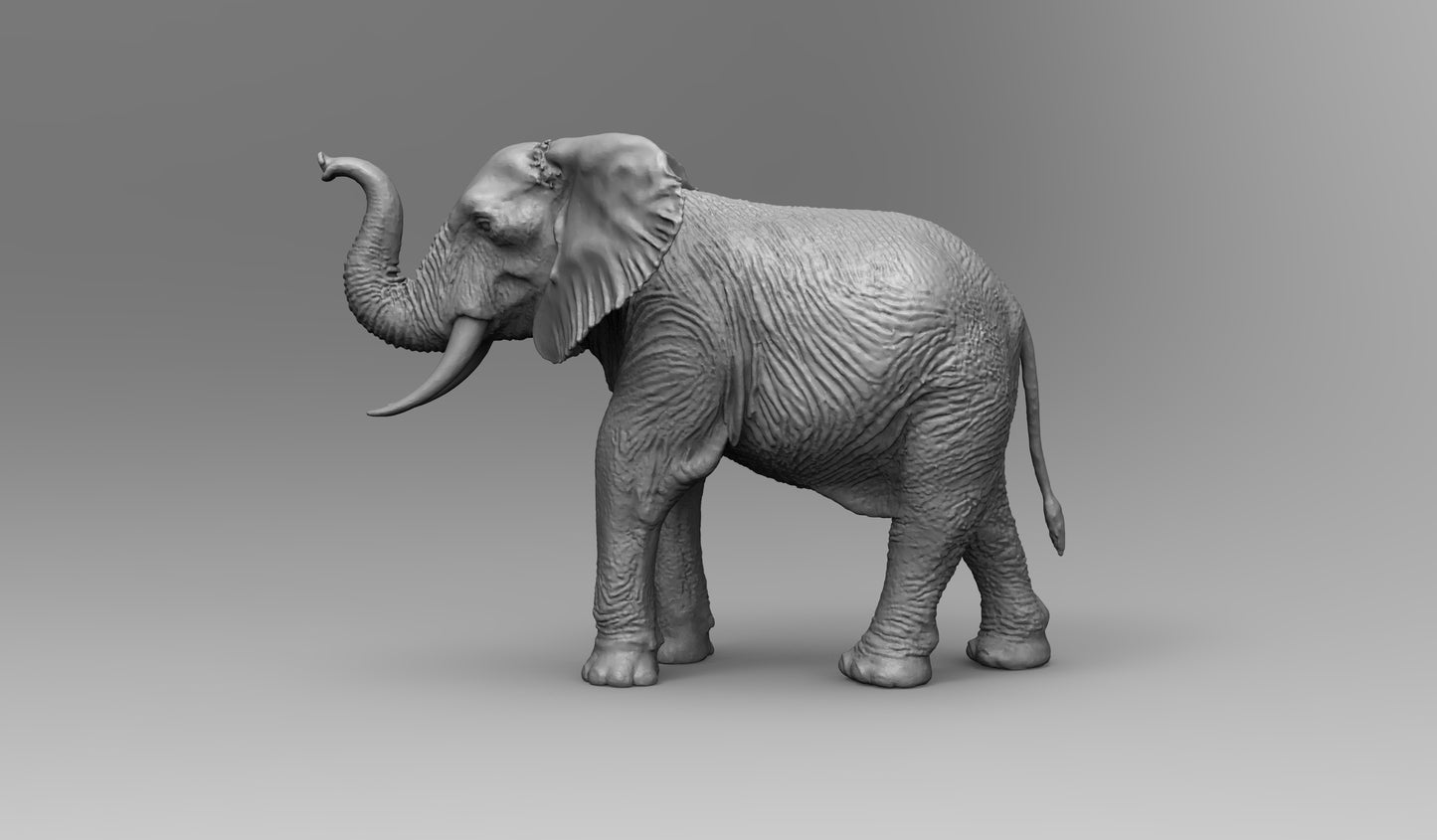 1/35 - 1/6 3D Print Model Kit Animal Zoo Elephant Unpainted