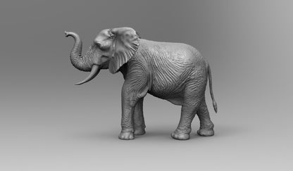 1/35 - 1/6 3D Print Model Kit Animal Zoo Elephant Unpainted