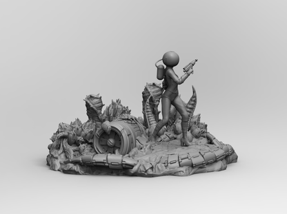 1/35 - 1/6 3D Print Model Kit Beautiful Girl Space Alien Wild Planet Unpainted