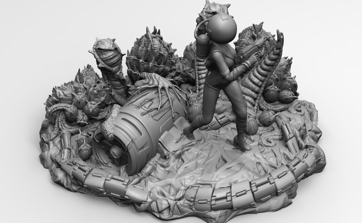 1/35 - 1/6 3D Print Model Kit Beautiful Girl Space Alien Wild Planet Unpainted