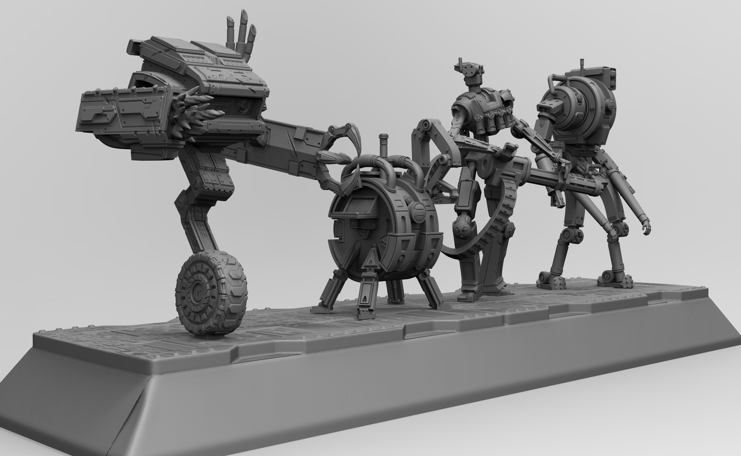 1/35 - 1/6 3D Print Cyberpunk Model Kit Aliens Robots Space Droids (no base) Unpainted