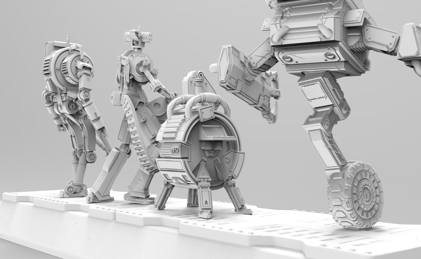 1/35 - 1/6 3D Print Cyberpunk Model Kit Aliens Robots Space Droids (no base) Unpainted