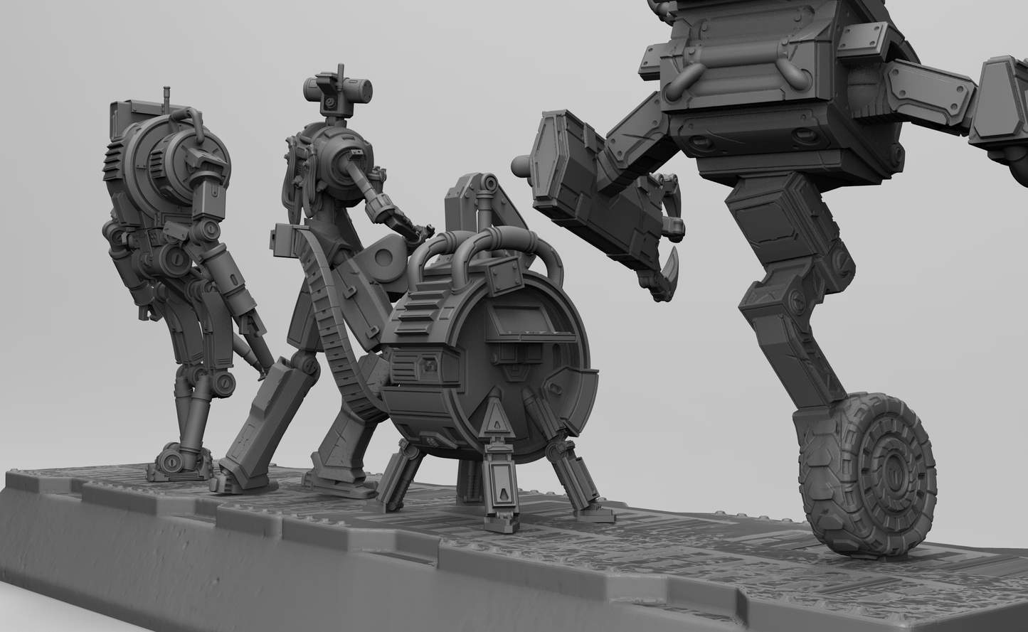 1/35 - 1/6 3D Print Cyberpunk Model Kit Aliens Robots Space Droids (no base) Unpainted