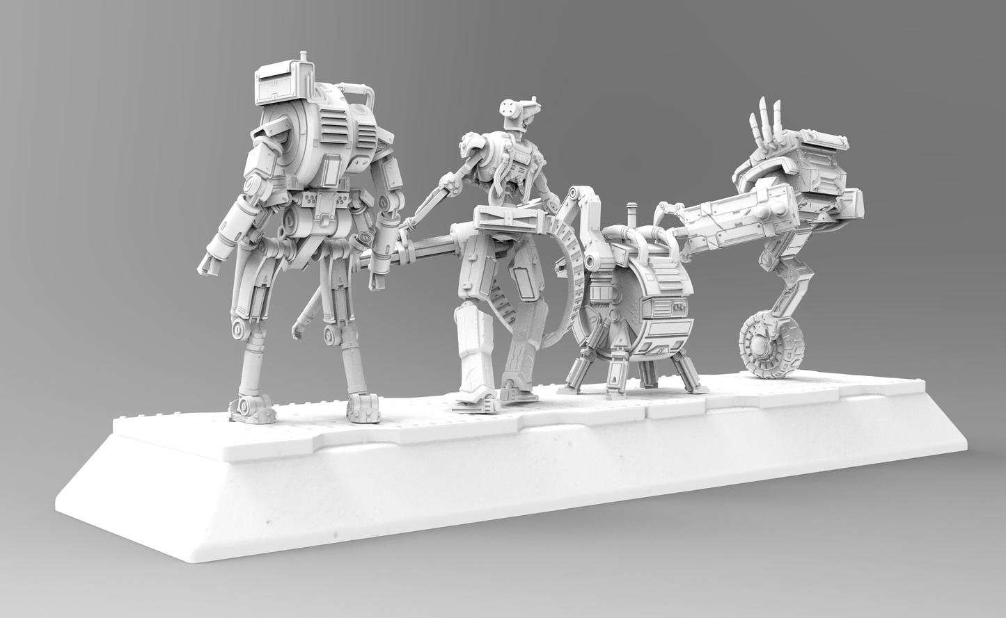 1/35 - 1/6 3D Print Cyberpunk Model Kit Aliens Robots Space Droids (no base) Unpainted