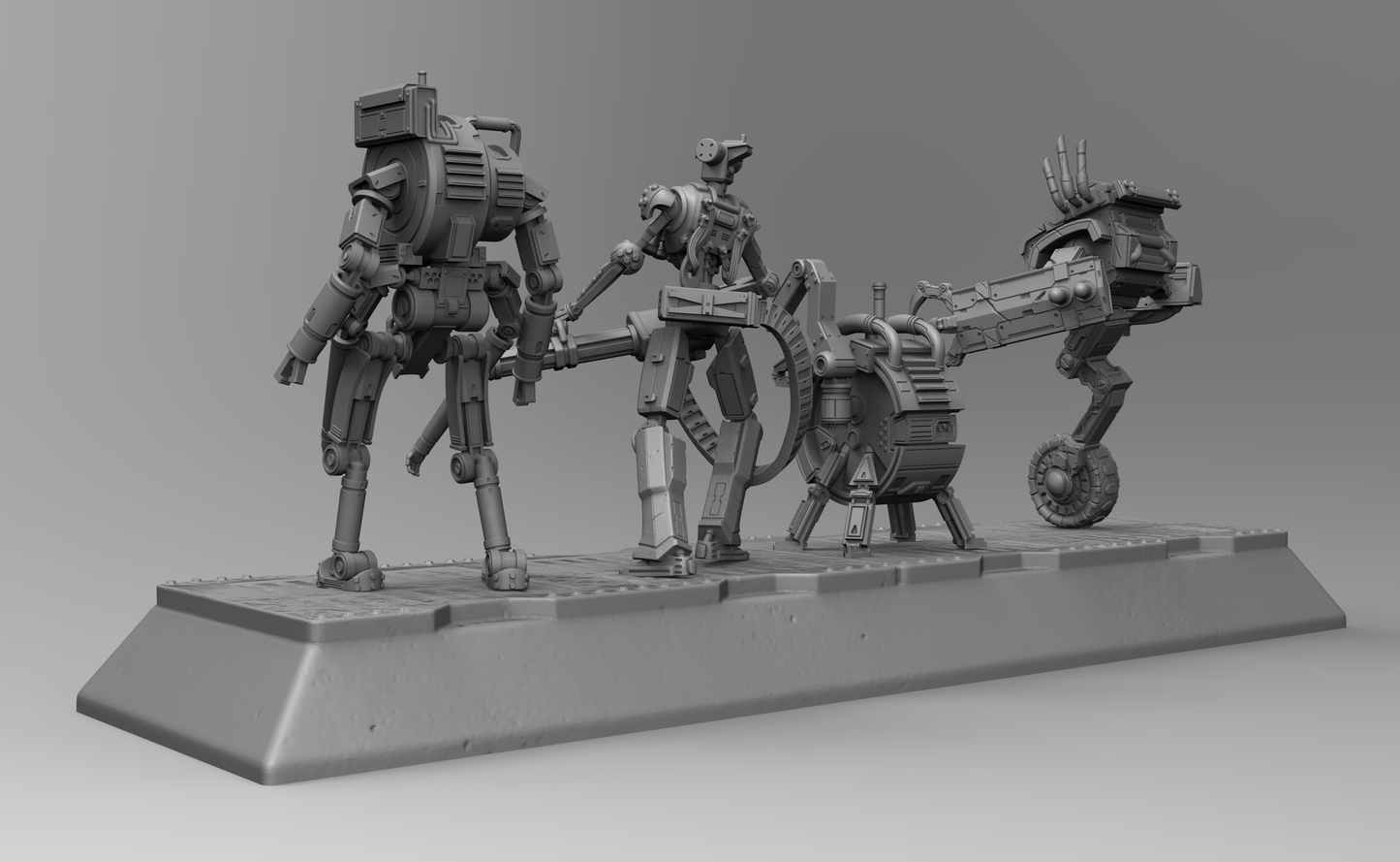 1/35 - 1/6 3D Print Cyberpunk Model Kit Aliens Robots Space Droids (no base) Unpainted